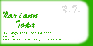 mariann topa business card